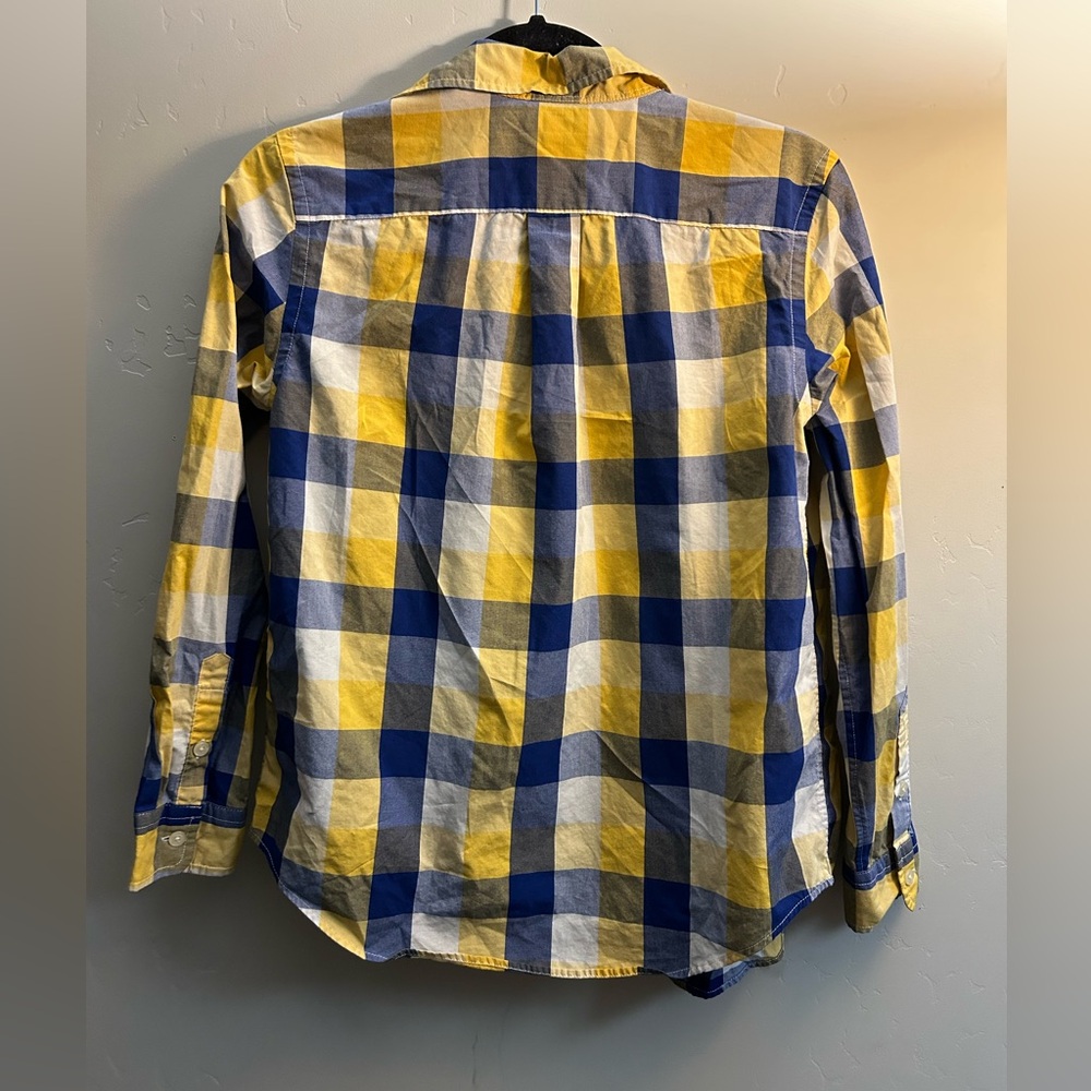 CHAPS Boys Easy Care Shirt 14-15 Years Large Yellow Check Cotton - Picture 3 of 3